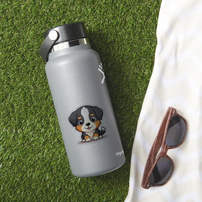 Bedårande Aussie Shepherd-valp – Pastellkonst Klistermärken (HydroFlask Insitu)