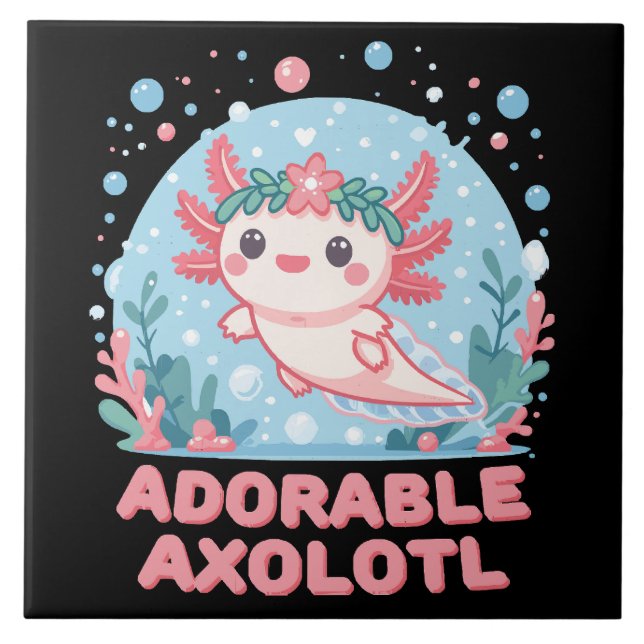 Bedårande Axolotl Akvatisk Söthet Kakelplatta (Framsidan)