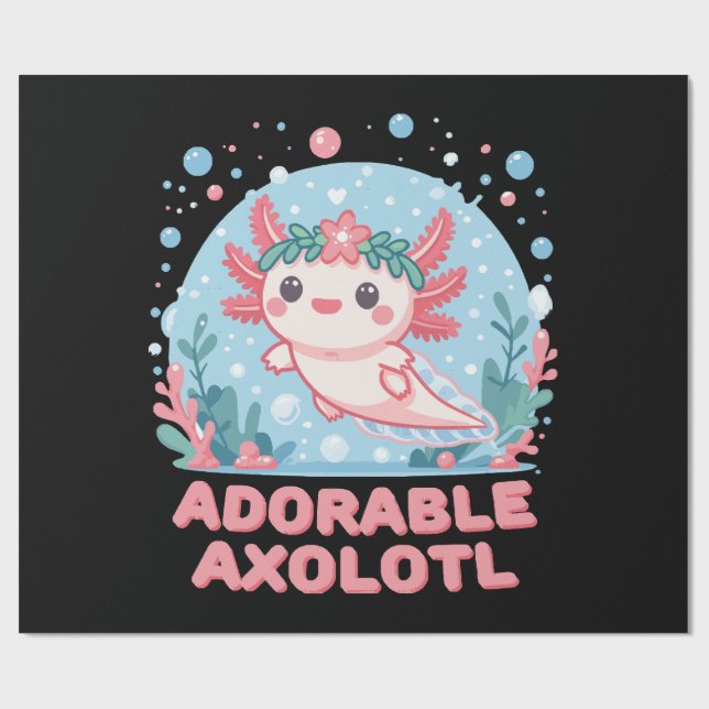 Bedårande Axolotl Akvatisk Sötma Presentpapper (Platt)
