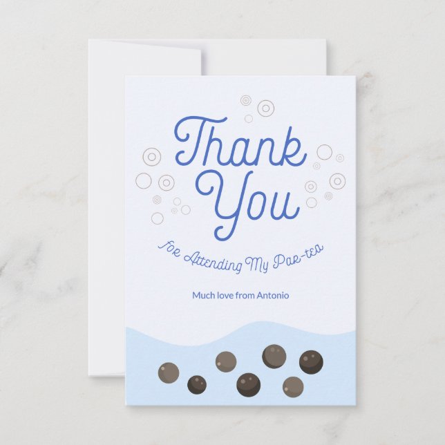 Bedårande Axolotl Blå Boba Te Par-tea Barn Tack Kort (Framsida)