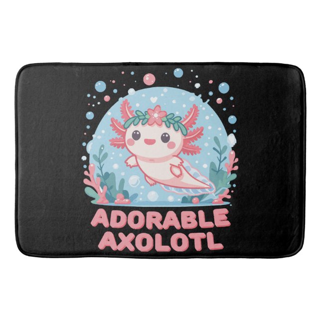 Bedårande Axolotl Vattenlevande Sötma Badrumsmatta (Framsidan)