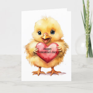 Bedårande Baby Chick Alla Hjärtans Dag Kort