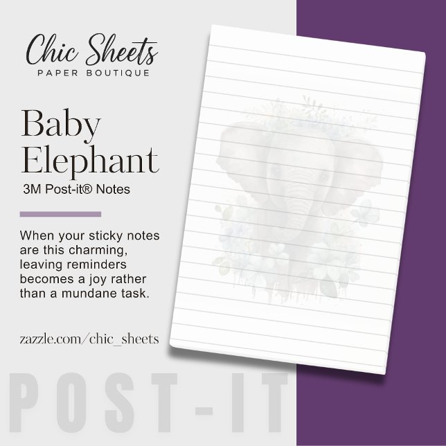 Bedårande Baby Elefant 3M Post-it® Noteringar Post-it Block (Skapare uppladdad)
