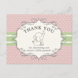 Bedårande baby elefant | Baby Shower Tack Vykort