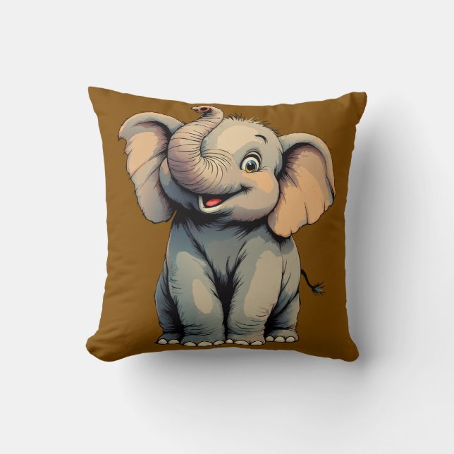 Bedårande baby elefant kudde (Framsida)