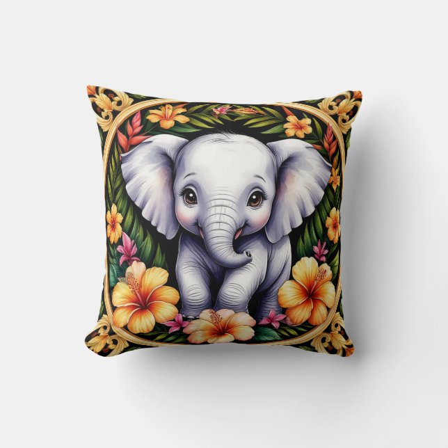 Bedårande baby elefant kudde (Framsida)