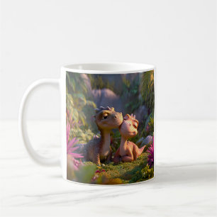 Bedårande Babydinosauriepar Kaffemugg