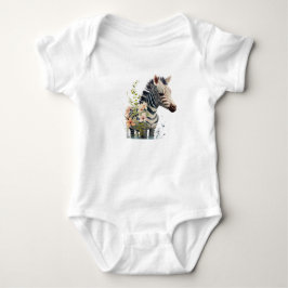 Bedårande babyzebra med blommor t shirt