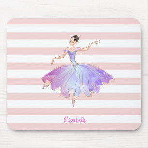 Bedårande ballerina rosa vita ränder musmatta