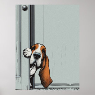 Bedårande Basset Hound Hund Väggkonst