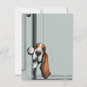 Bedårande Basset Hound Hund Väggkonst Vykort