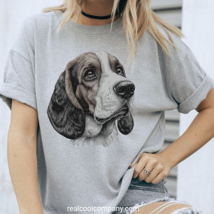 Bedårande Basset Hound Skiss Söta Hundälskare T Shirt