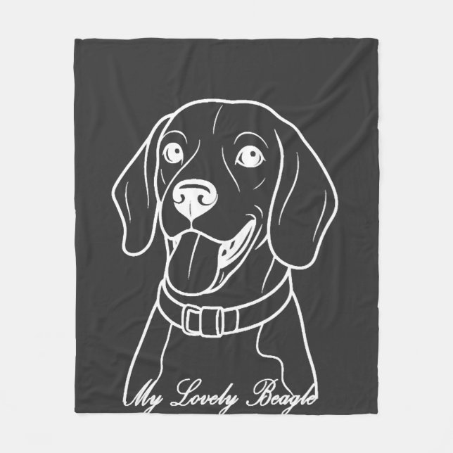 Bedårande Beagle Fleecefilt (Framsidan)