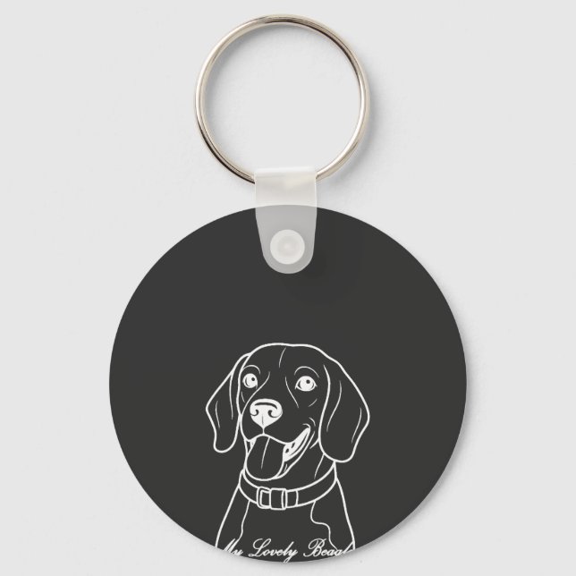 Bedårande Beagle Nyckelring (Framsida)