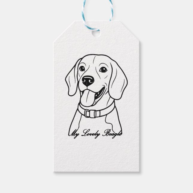 Bedårande Beagle Presentetikett (Framsidan)