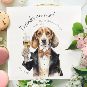 Bedårande Beagle Servitör Akvarell Anpassningsbar Pappersservett
