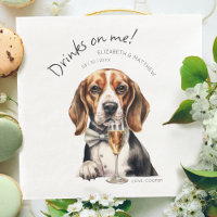 Bedårande Beagle Servitör Akvarell Anpassningsbar