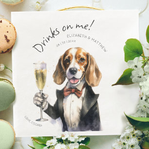 Bedårande Beagle Servitör Akvarell Anpassningsbar Pappersservett