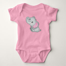 Bedårande Bebis Rosa Öronad Elefantbaby T Shirt