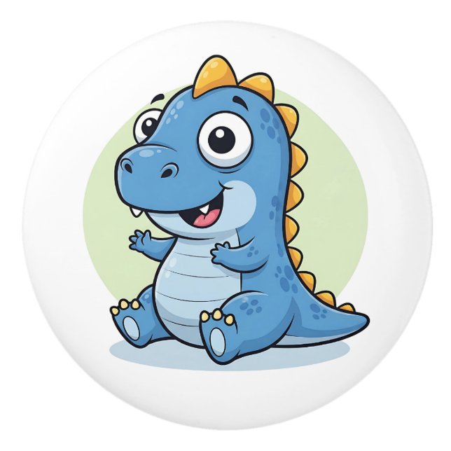 Bedårande blå dinosauriebarn knopp (Framsidan)