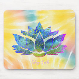 Bedårande Blå Lotus, Regnbåge Tie Dye Musmatta