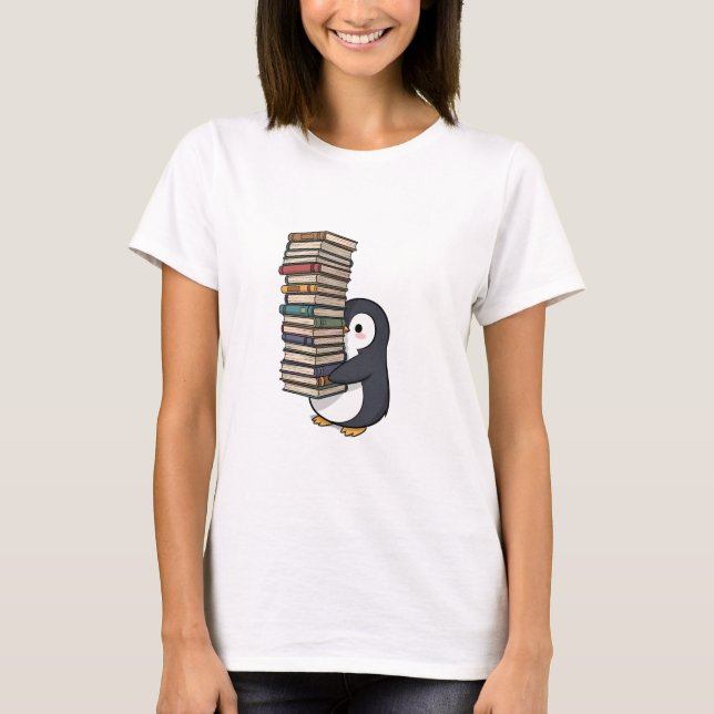 Bedårande bokormspingvin t shirt (Framsida)
