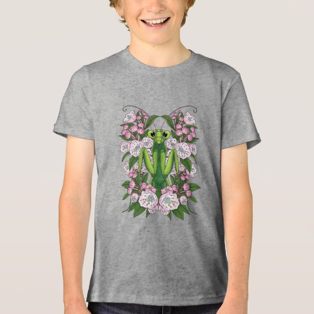 Bedårande Bönsyrsa Och Mountain Laurel  T Shirt (Framsida)
