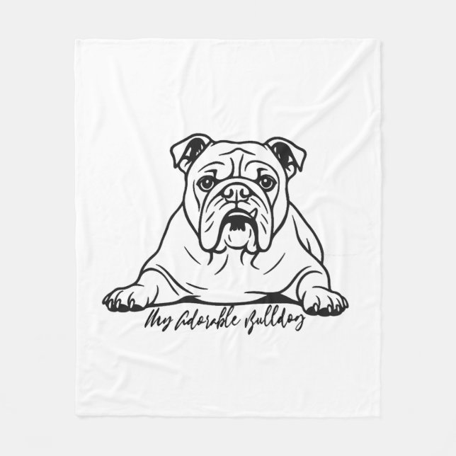 Bedårande Bulldog Fleecefilt (Framsidan)