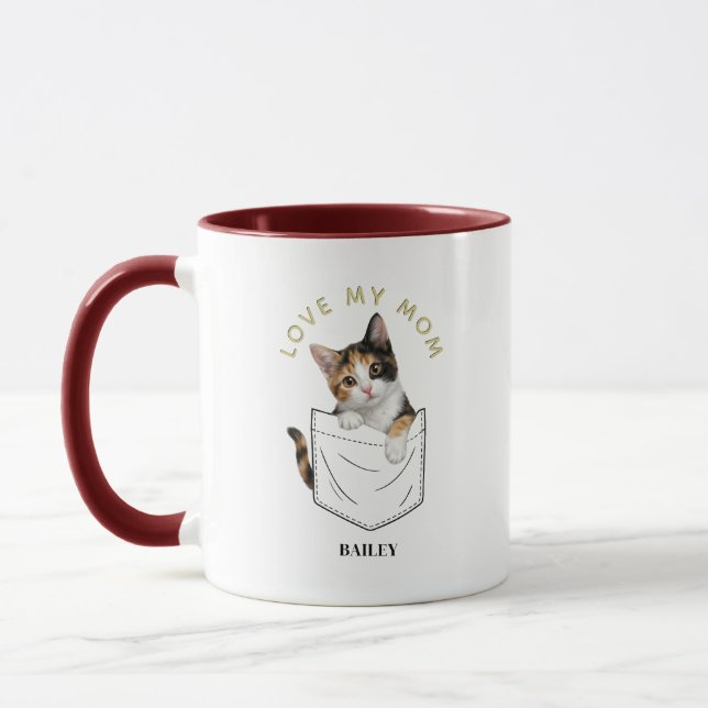 Bedårande Calico Katt i Ficknamn Mugg (Vänster)