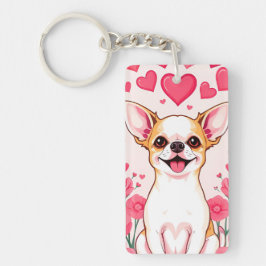 Bedårande Chihuahua med rosa hjärtan