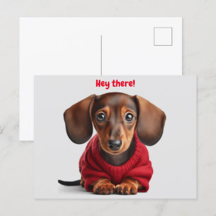 Bedårande Dachshund-valp Vykort