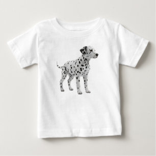 Bedårande dalmatiner-valp som står isolerad t shirt