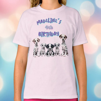 Bedårande dalmatiner-valpar flickas födelsedag t shirt