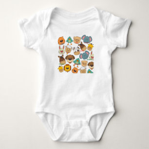 Bedårande djur gård elefant kaniner kor vita t shirt