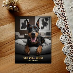 Bedårande Doberman Pinscher Snart frisk Vykort