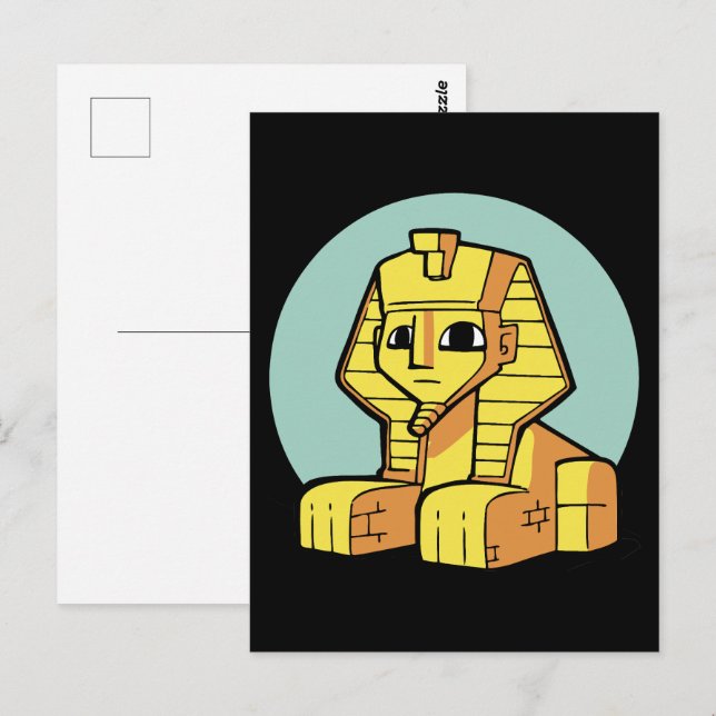 Bedårande egyptisk Stor Sfinx Vykort (Fram/baksida)