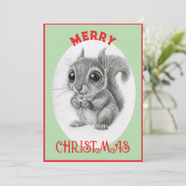 Bedårande ekorre - God Jul Julkort