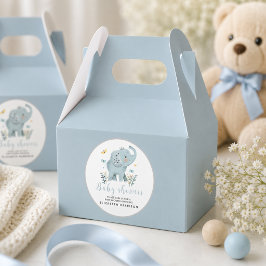 Bedårande Elefant Blå Baby Boy Shower Presentaskar