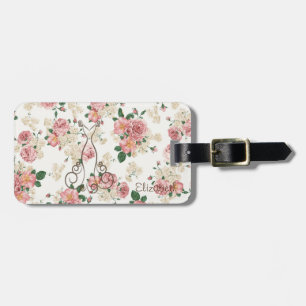 Bedårande elegant klänning, blomster Mönster-perso Bagagebricka