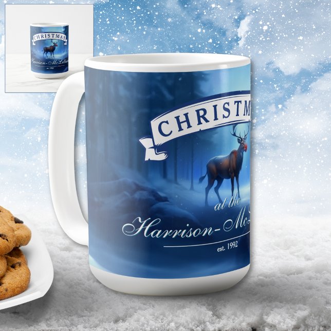 Bedårande Familjenamn Vinter Värld Jul Kaffemugg (Skapare uppladdad)