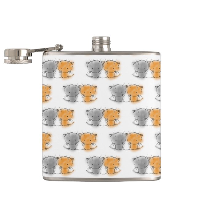 Bedårande fantasifulla kattungar orange och grå fickplunta (Öppnad)