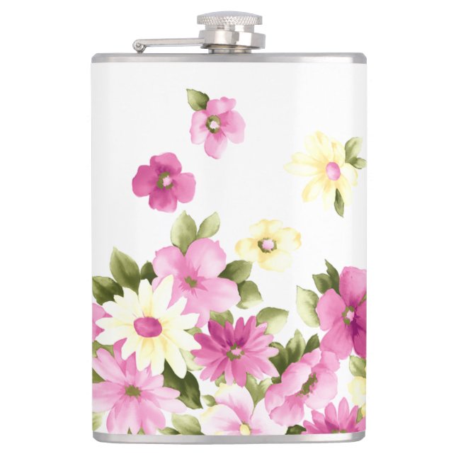 Bedårande färgglada blommor för flickor fickplunta (Framsidan)