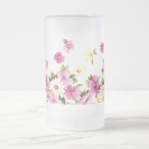 Bedårande färgglada blommor för flickor frostat ölglas