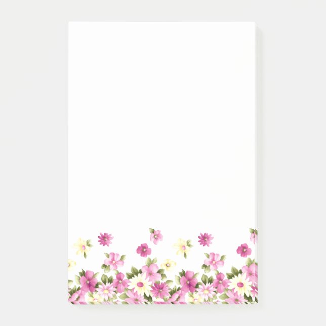 Bedårande färgglada blommor för flickor post-it block (Framsida)