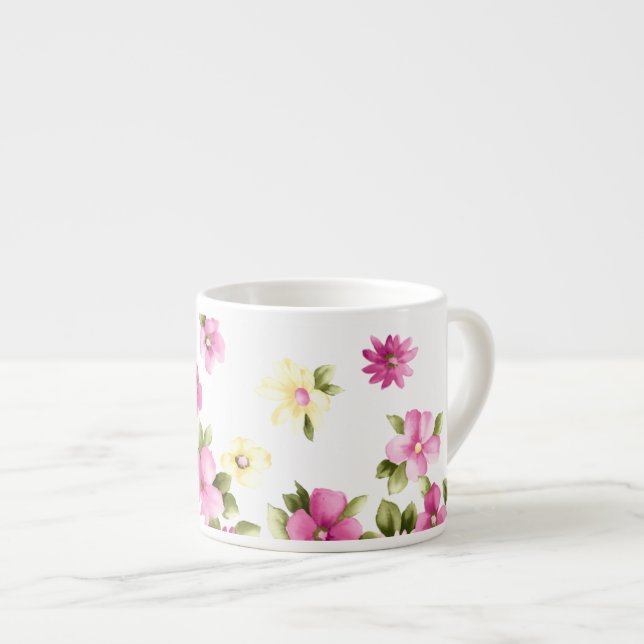 Bedårande Färgglada Blommor För Tjejer Espressomugg (Framsida höger)