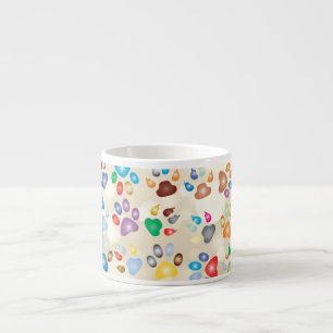 Bedårande färgglada hundavtryck,Bokeh Espressomugg