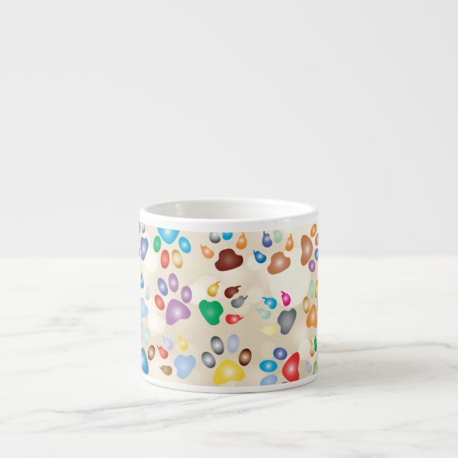 Bedårande färgglada hundavtryck,Bokeh Espressomugg (Framsidan)