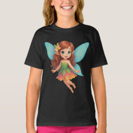 Bedårande fe med färggranna vingar och klänning t shirt