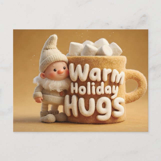 Bedårande filt Tomte med Marshmallow-mugg  Vykort (Framsida)