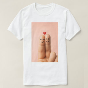 Bedårande fingerparkonst, söta fingeransikten t shirt
